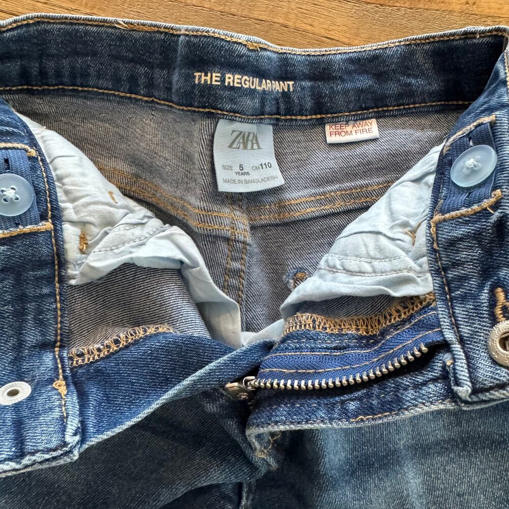 Zara Regular Denim Toddler Pants - Size 5 - Picture 3 of 3
